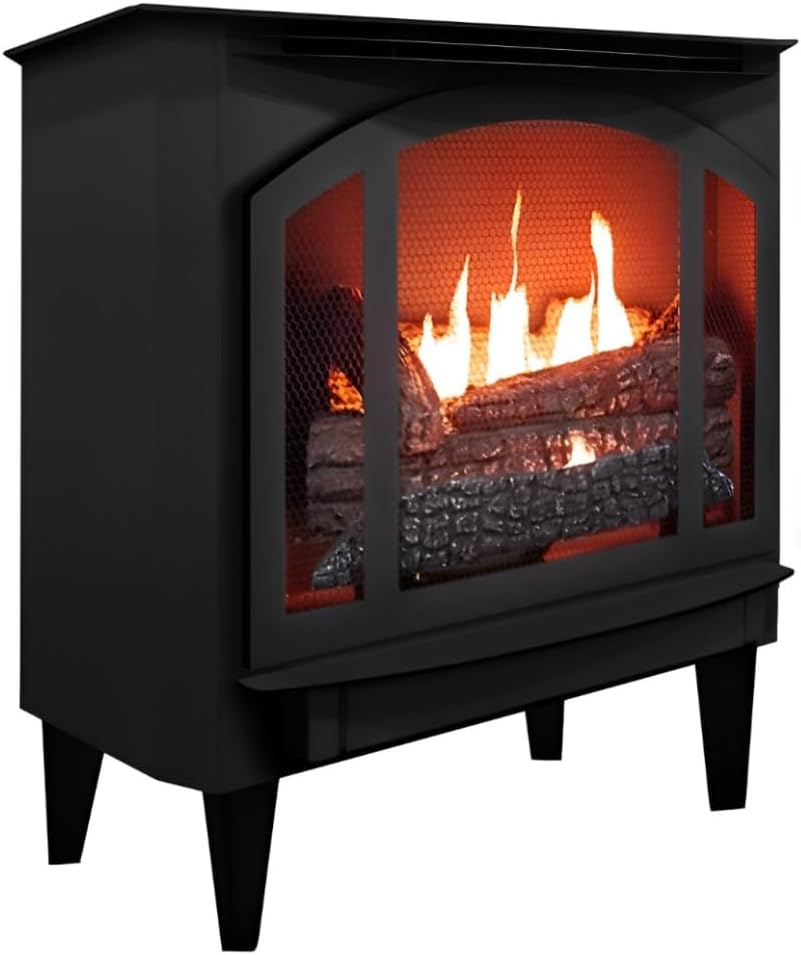 Model T-33 Gas Stove 32,000 BTU Vent Free with Blower and Legs New