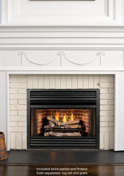 Universal Circulating Zero Clearance 32 in. Ventless Dual Fuel Fireplace Insert New
