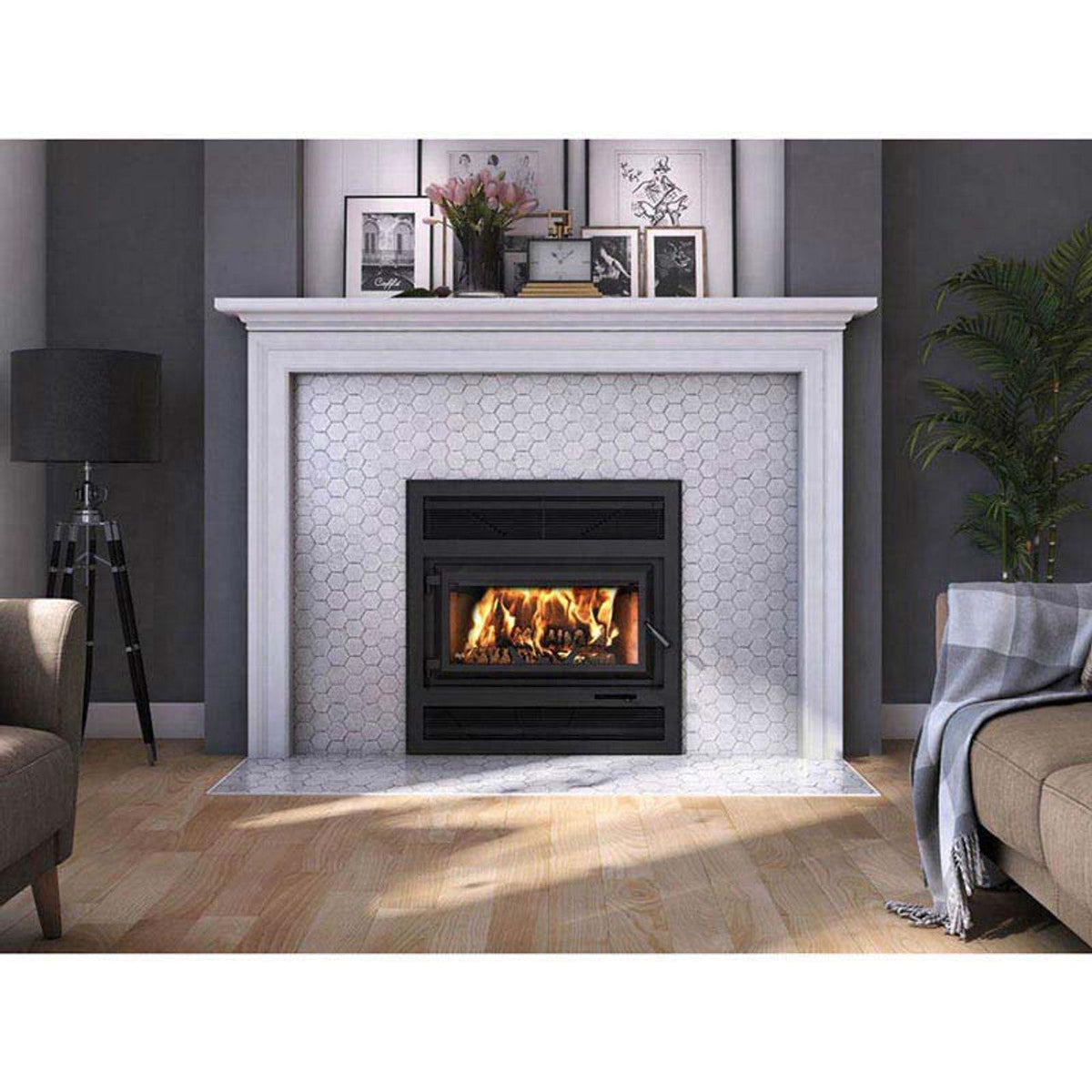 HE250R Wood Burning Fireplace with Blower 176 CFM 80,000 BTU 2,200 Sq. Ft New