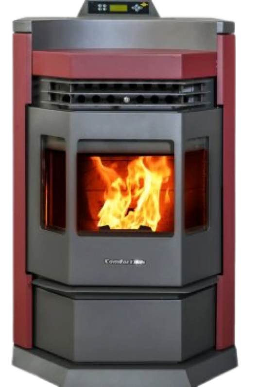 HP22-N 2,800 sq. ft. EPA Certified Pellet Stove with Auto Ignition 80 lb Hopper Capacity Burgundy New