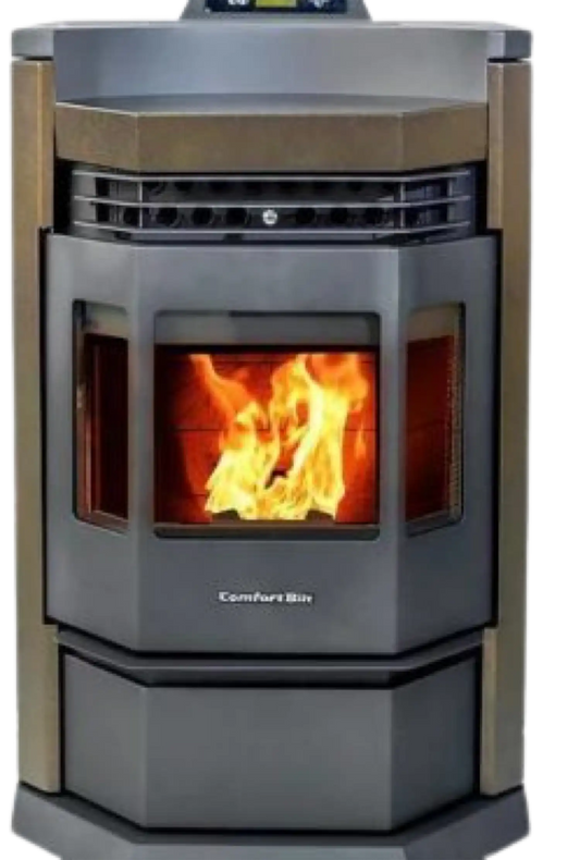 HP22-N 2,800 sq. ft. EPA Certified Pellet Stove with Auto Ignition 80 lb Hopper Capacity Brown New