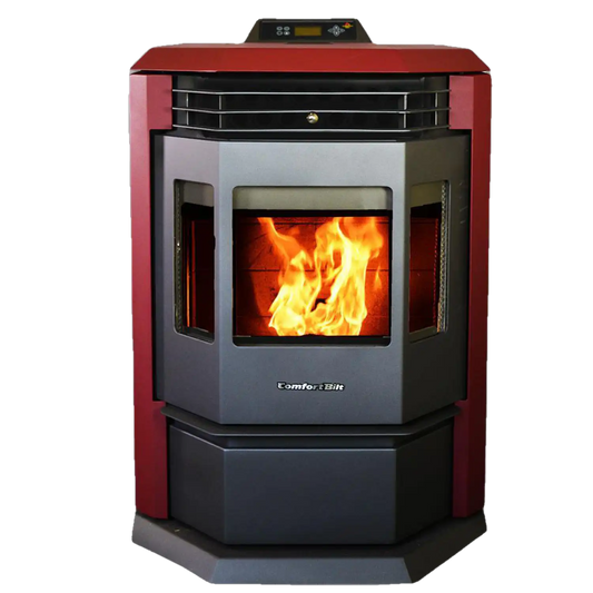 HP22 2,800 sq. ft. EPA Certified Pellet Stove with Auto Ignition 55 lb Hopper Burgundy New