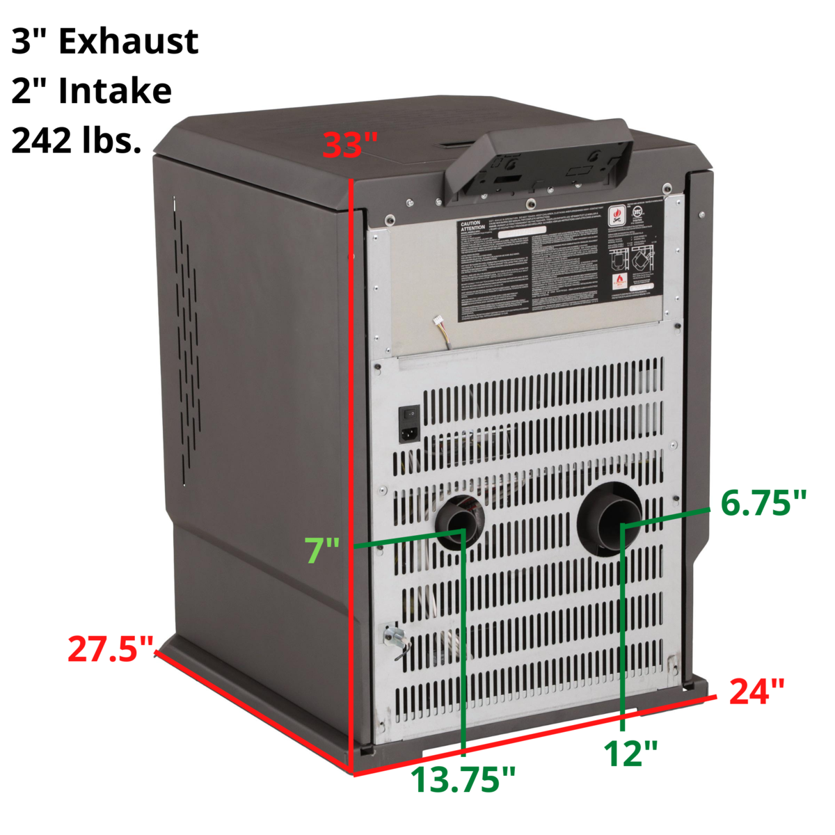 HP61 3,000 sq. ft. EPA Certified Pellet Stove with Auto Ignition 51lb Hopper Brown New