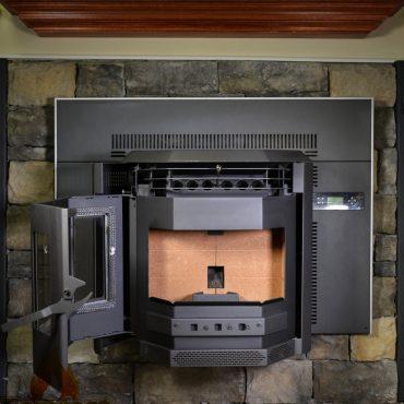 HP22I-SS 2,800 sq. ft. Pellet Stove Fireplace Insert 47 lb Hopper Capacity Black New