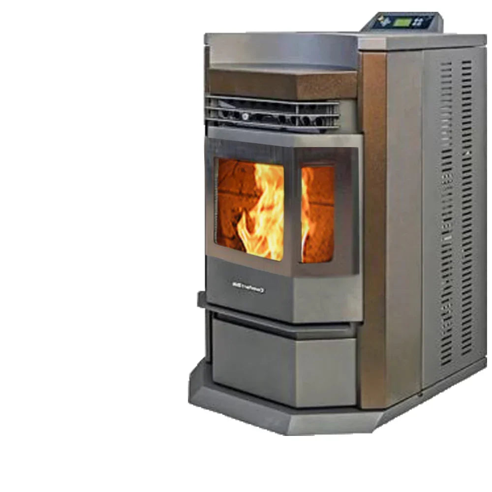 HP22N-SS 2,800 sq. ft. EPA Certified Pellet Stove with Auto Ignition 80 lb Hopper Capacity Brown New