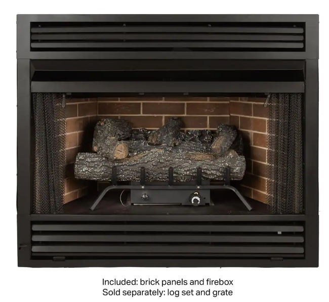 Universal Circulating Zero Clearance 32 in. Ventless Dual Fuel Fireplace Insert New