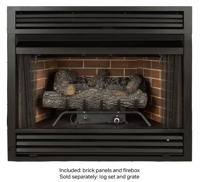 Universal Circulating Zero Clearance 36 in. Ventless Dual Fuel Fireplace Insert New