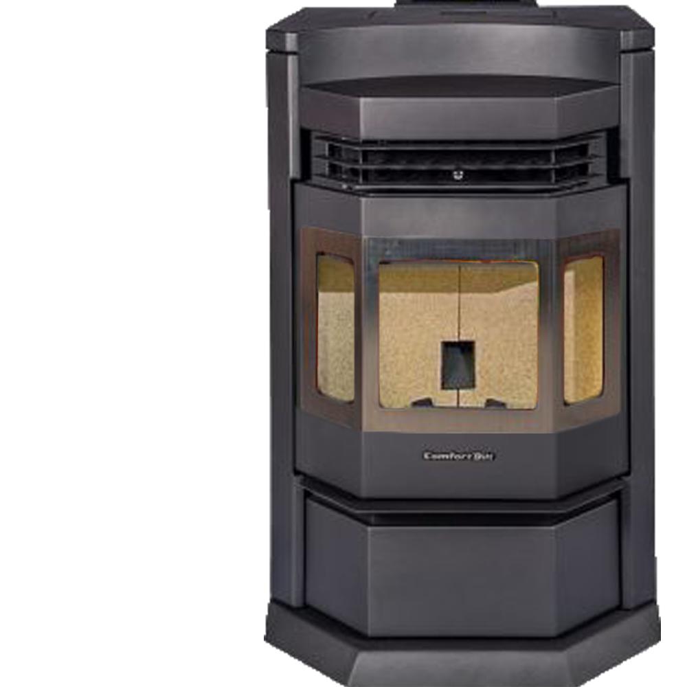 HP22N-SS 2,800 sq. ft. EPA Certified Pellet Stove with Auto Ignition 80 lb Hopper Capacity Black New