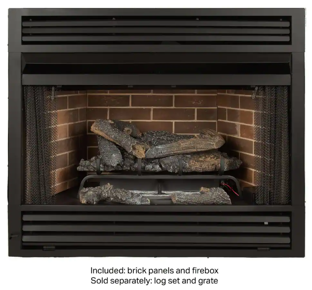 Universal Circulating Zero Clearance 32 in. Ventless Dual Fuel Fireplace Insert New