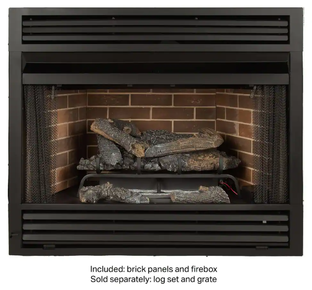 Universal Circulating Zero Clearance 36 in. Ventless Dual Fuel Fireplace Insert New
