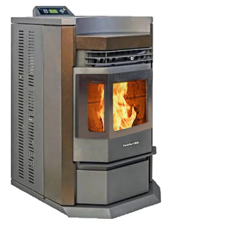 HP22N-SS 2,800 sq. ft. EPA Certified Pellet Stove with Auto Ignition 80 lb Hopper Capacity Brown New