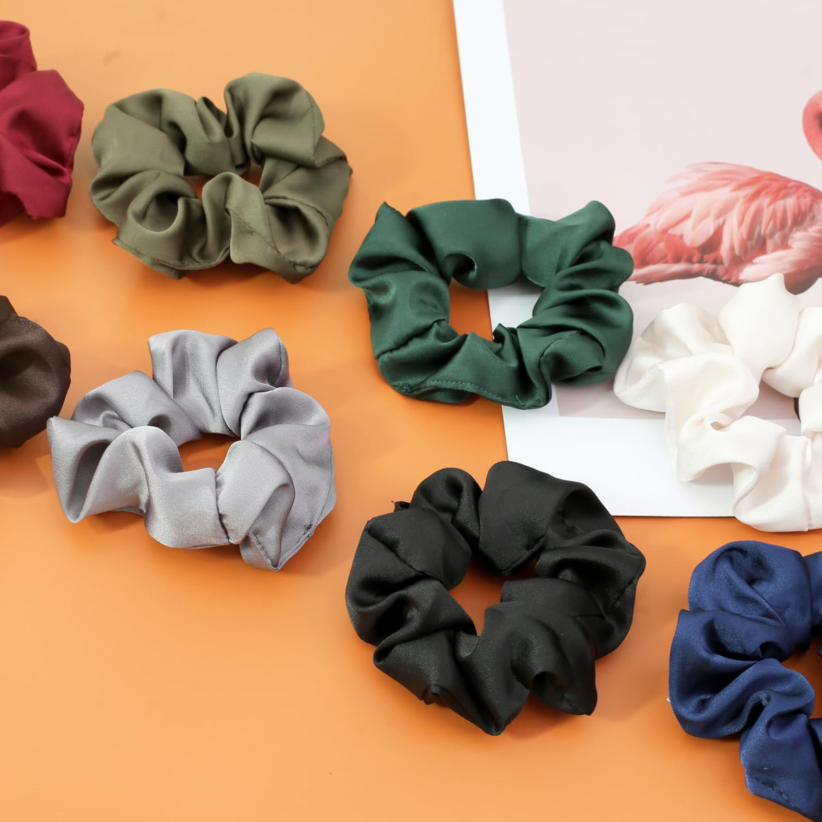 16-Pack Satin Scrunchies for Women – Neutral Colors, Gentle Hold