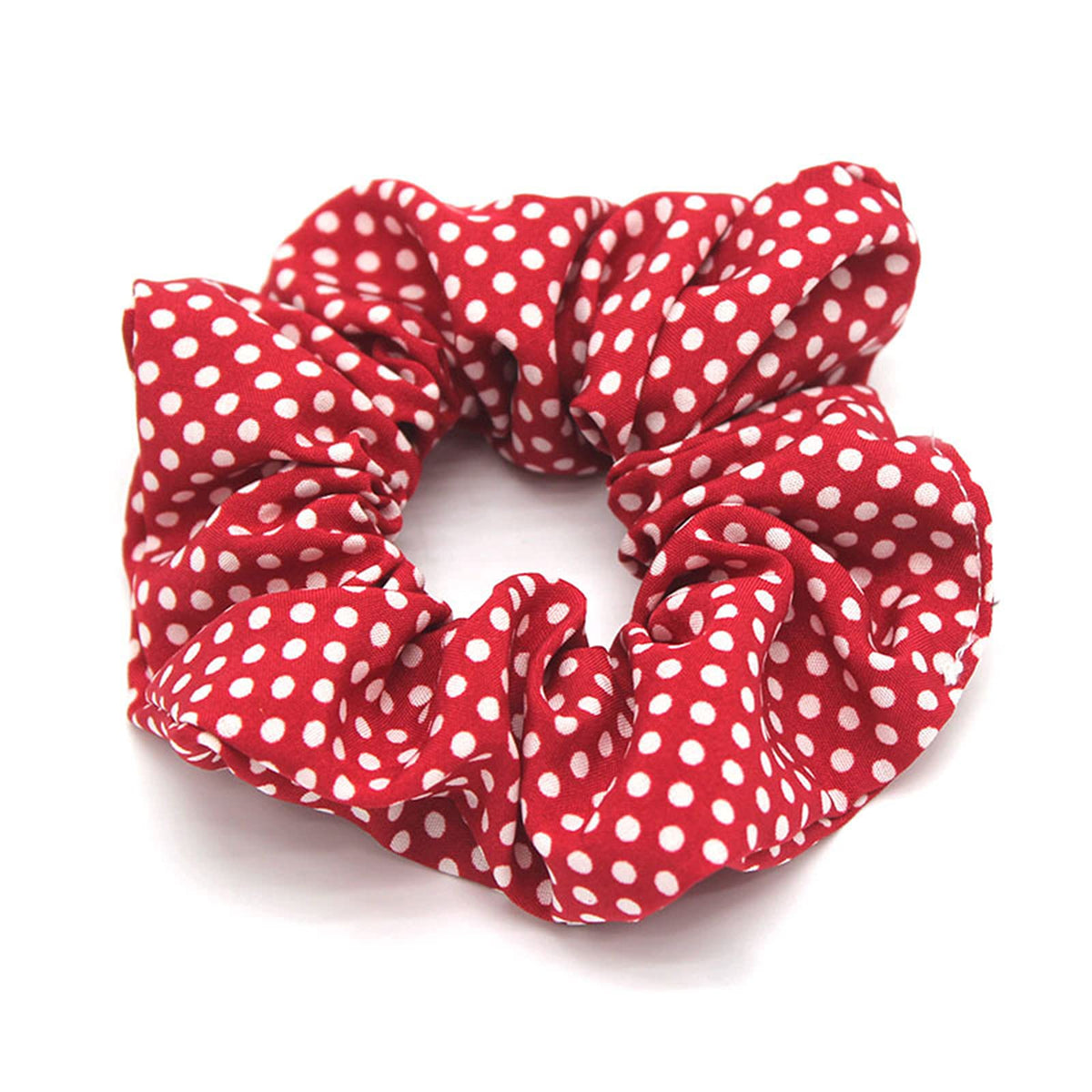6-Pack Cotton Bandana Scrunchies – Dots Series, Soft Hair Ties