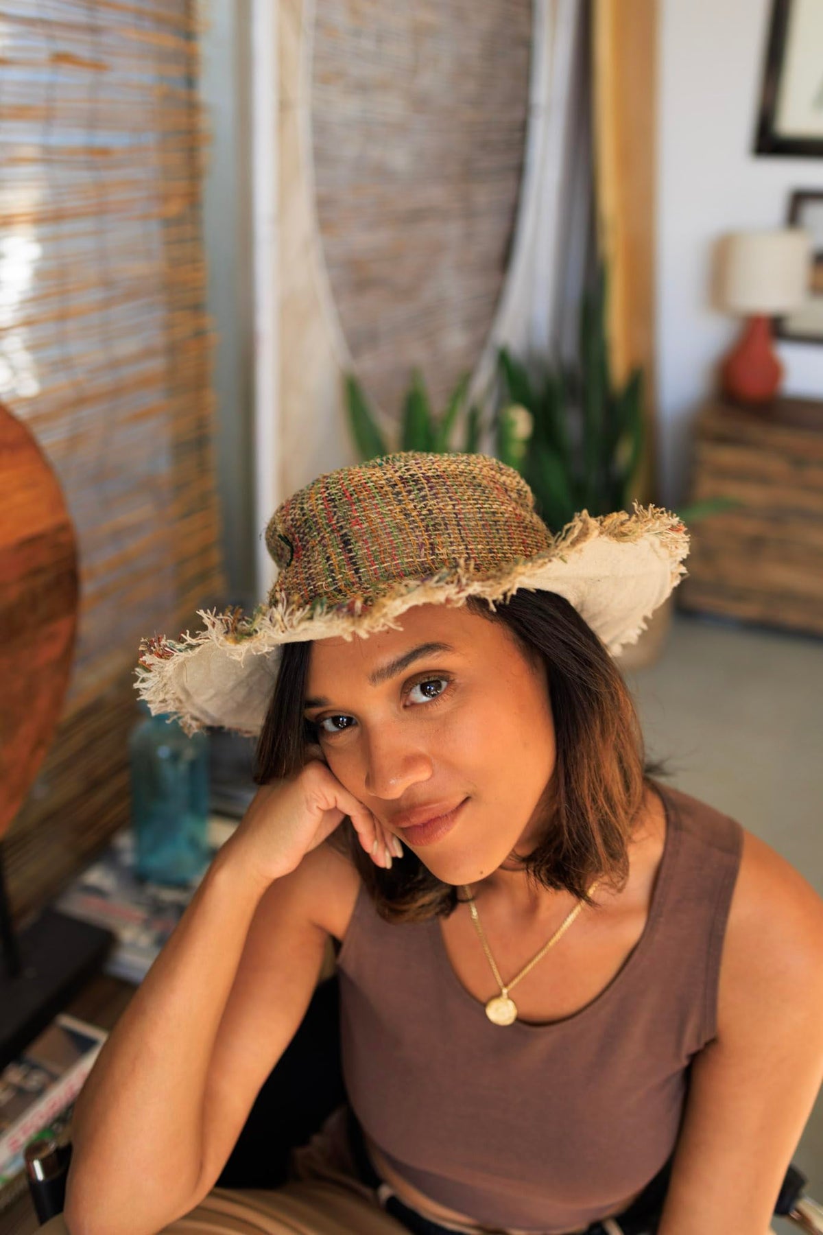 Handmade Hemp Sun Hat – Unisex Wide Brim, Packable, Natural Color