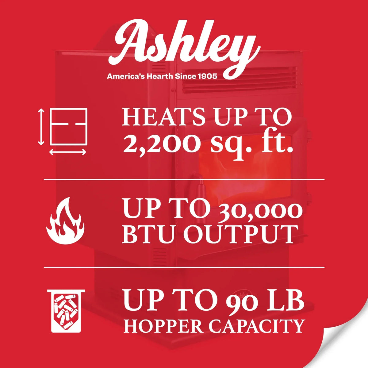 AP5617-W Pellet Stove 2,200 sq. ft. 90 lb Hopper with WiFi Connect New