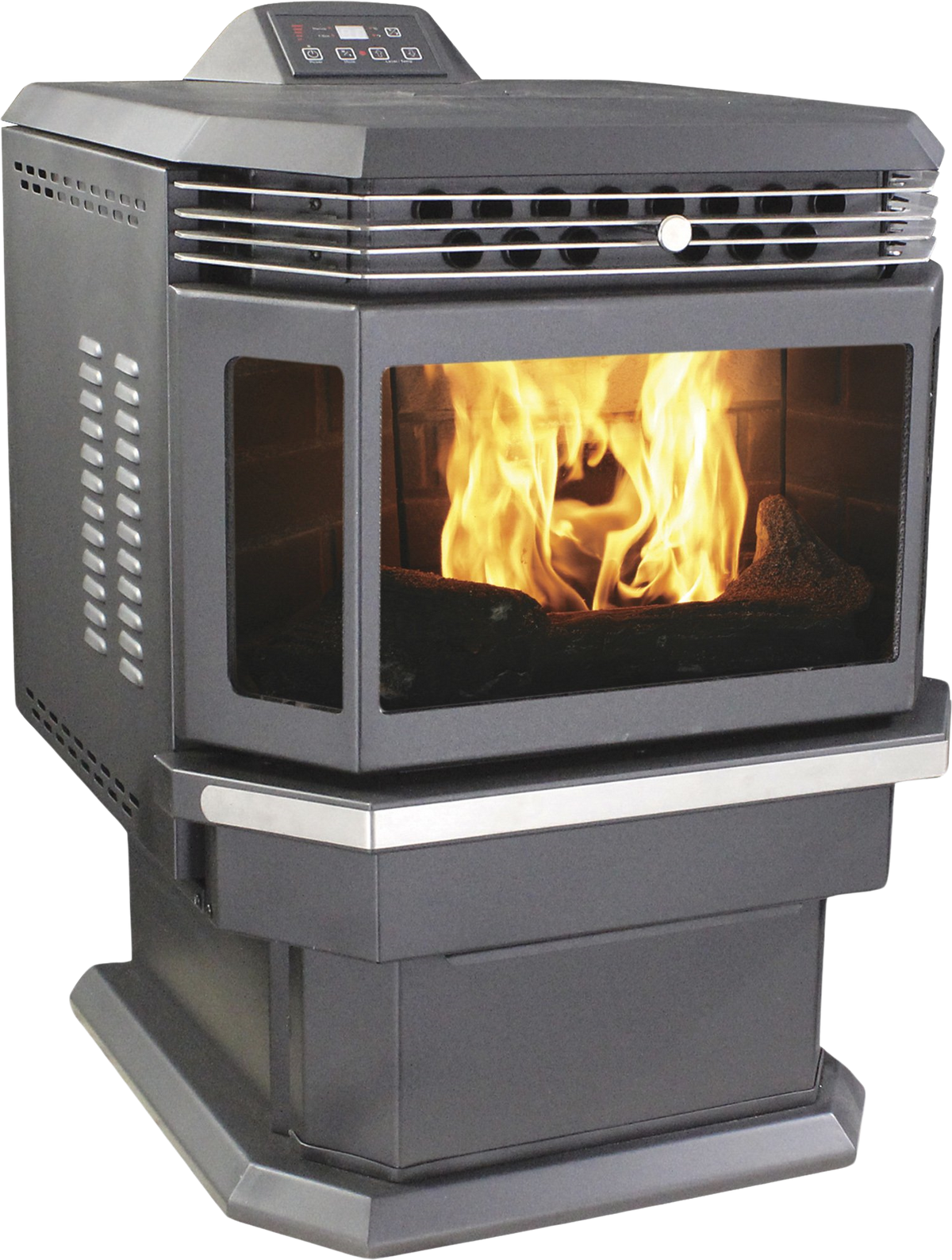 AP5660 Bay Front Pellet Stove 2,200 sq. ft. 45 lb Hopper 48,000 BTU Black New