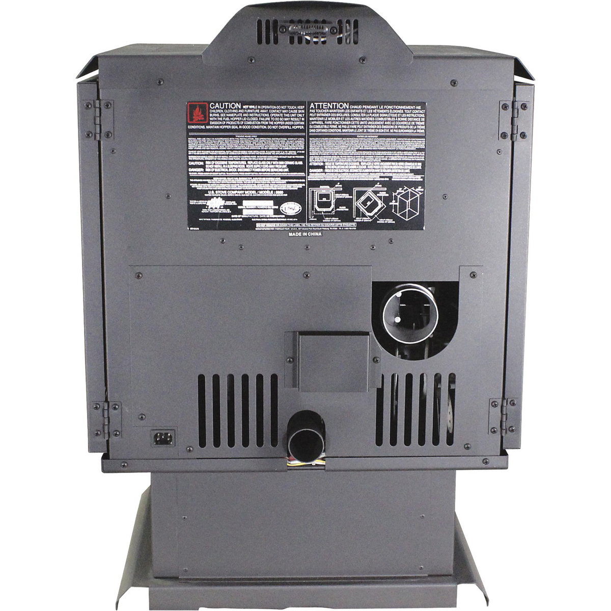 AP5660 Bay Front Pellet Stove 2,200 sq. ft. 45 lb Hopper 48,000 BTU Black New