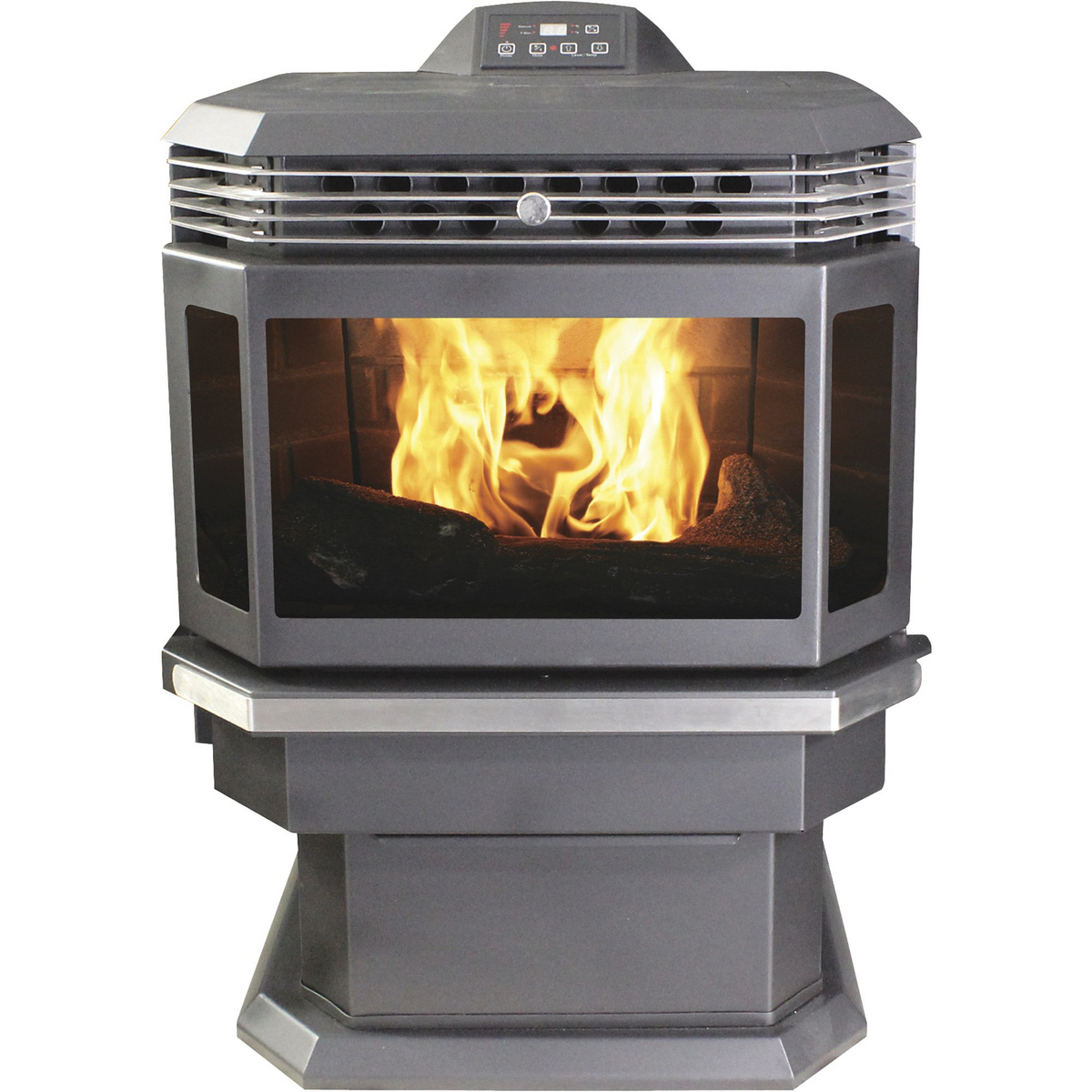 AP5660 Bay Front Pellet Stove 2,200 sq. ft. 45 lb Hopper 48,000 BTU Black New