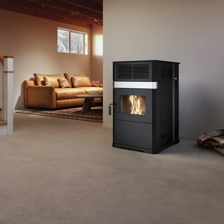 ECO-65R 2,600 Sq. Ft. Bottom Feed Pellet Stove 125 lb Hopper With Blower New