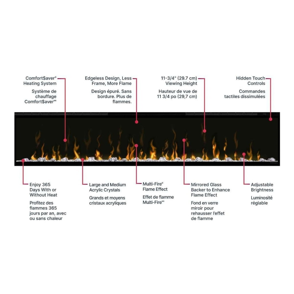 Dimplex IgniteXL 100" Recessed Linear Electric Fireplace (XLF100)