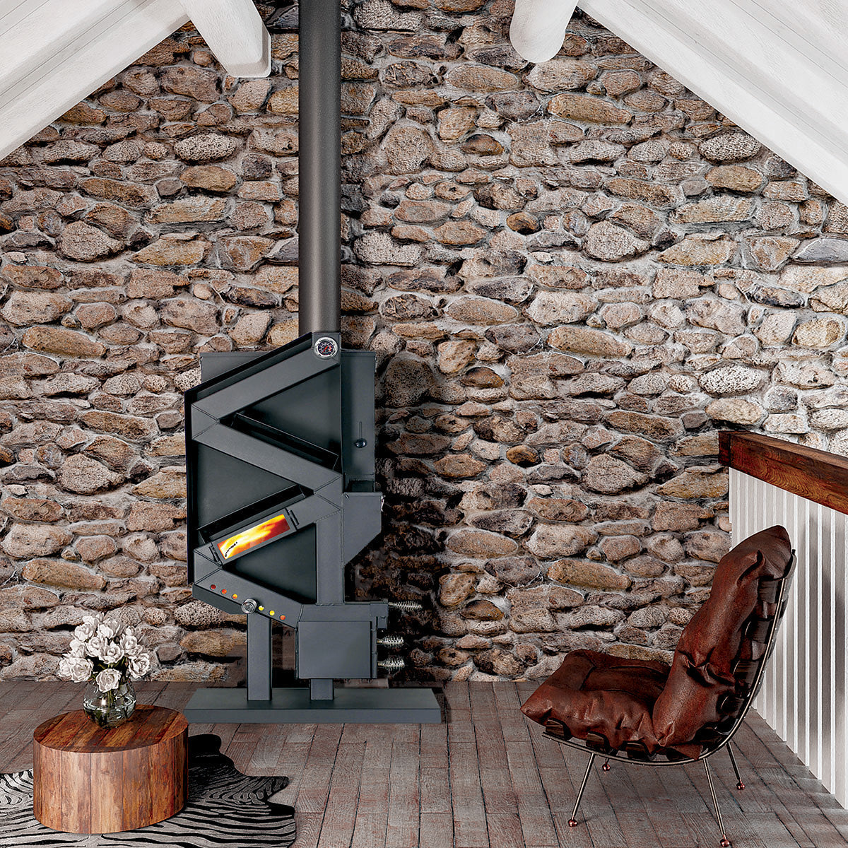 The WiseWay Pellet Stove 2,000 sq. ft. Non-Electric GW1949 New
