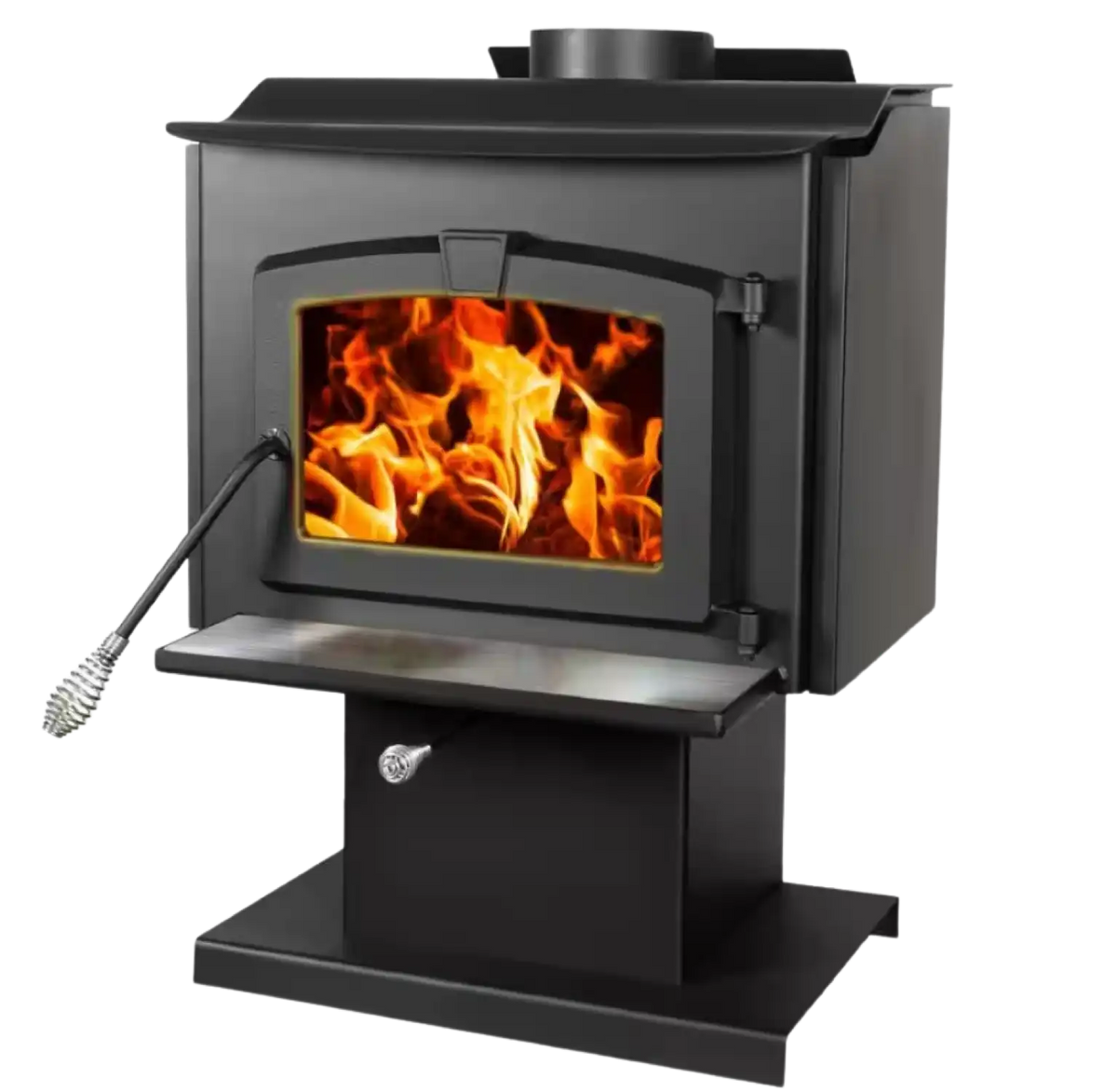 HWS-1200-B Wood Burning Stove 1,200 Sq. Ft. 56,107 BTU Stainless Steel Ash Lip and Blower EPA Certified New