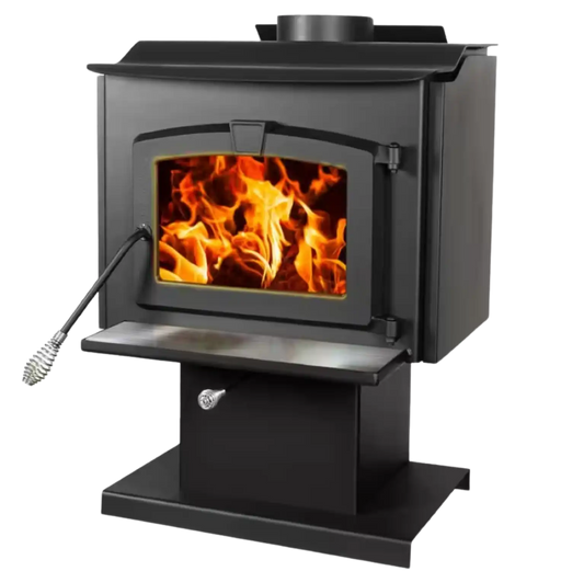 HWS-1200-B Wood Burning Stove 1,200 Sq. Ft. 56,107 BTU Stainless Steel Ash Lip and Blower EPA Certified New