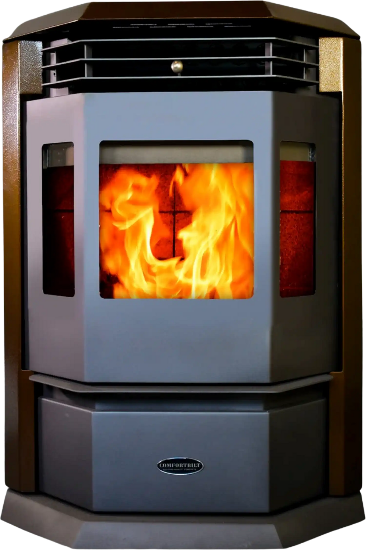 HP22 2,800 sq. ft. EPA Certified Pellet Stove with Auto Ignition 55 lb Hopper Brown New