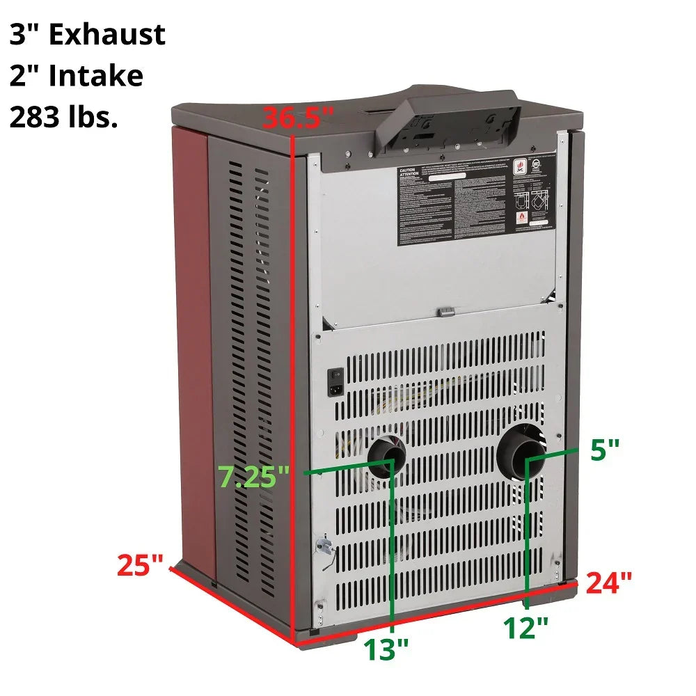 HP22N-SS 2,800 sq. ft. EPA Certified Pellet Stove with Auto Ignition 80 lb Hopper Capacity Brown New