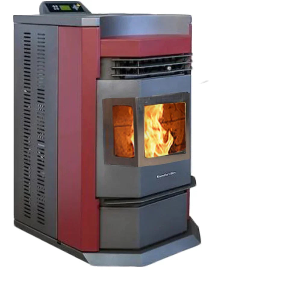 HP22N-SS 2,800 sq. ft. EPA Certified Pellet Stove with Auto Ignition 80 lb Hopper Capacity Burgundy New