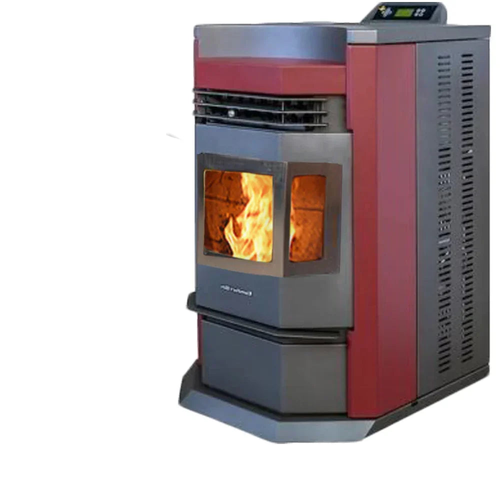 HP22N-SS 2,800 sq. ft. EPA Certified Pellet Stove with Auto Ignition 80 lb Hopper Capacity Burgundy New