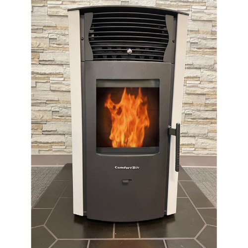 HP50 2,200 sq. ft. EPA Certified Pellet Stove with Auto Ignition and 47 lb Hopper Arctic White New