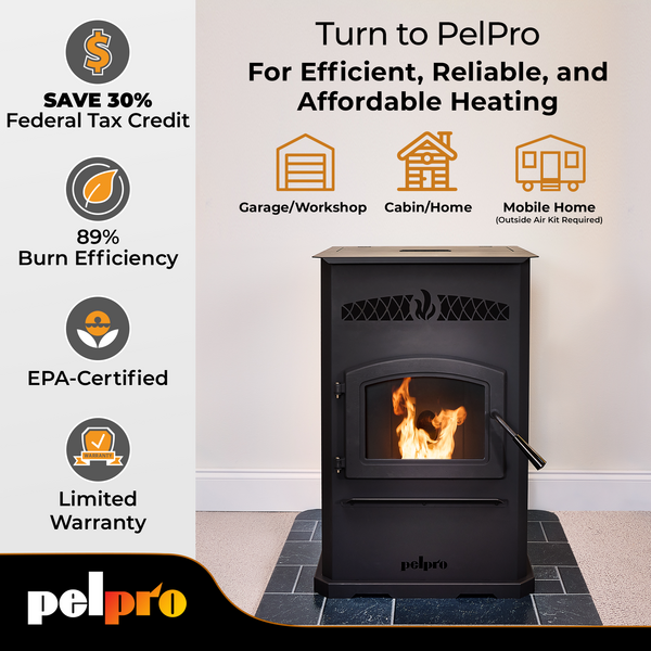 PP70 Pellet Stove 70 lbs. Hopper 42,500 BTU 2000 sq. ft. New