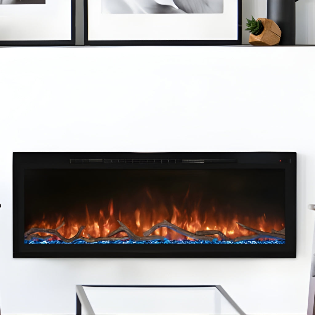 Modern Flames Spectrum Slimline 74" Wall Mount/Recessed Electric Fireplace (SPS-74B)