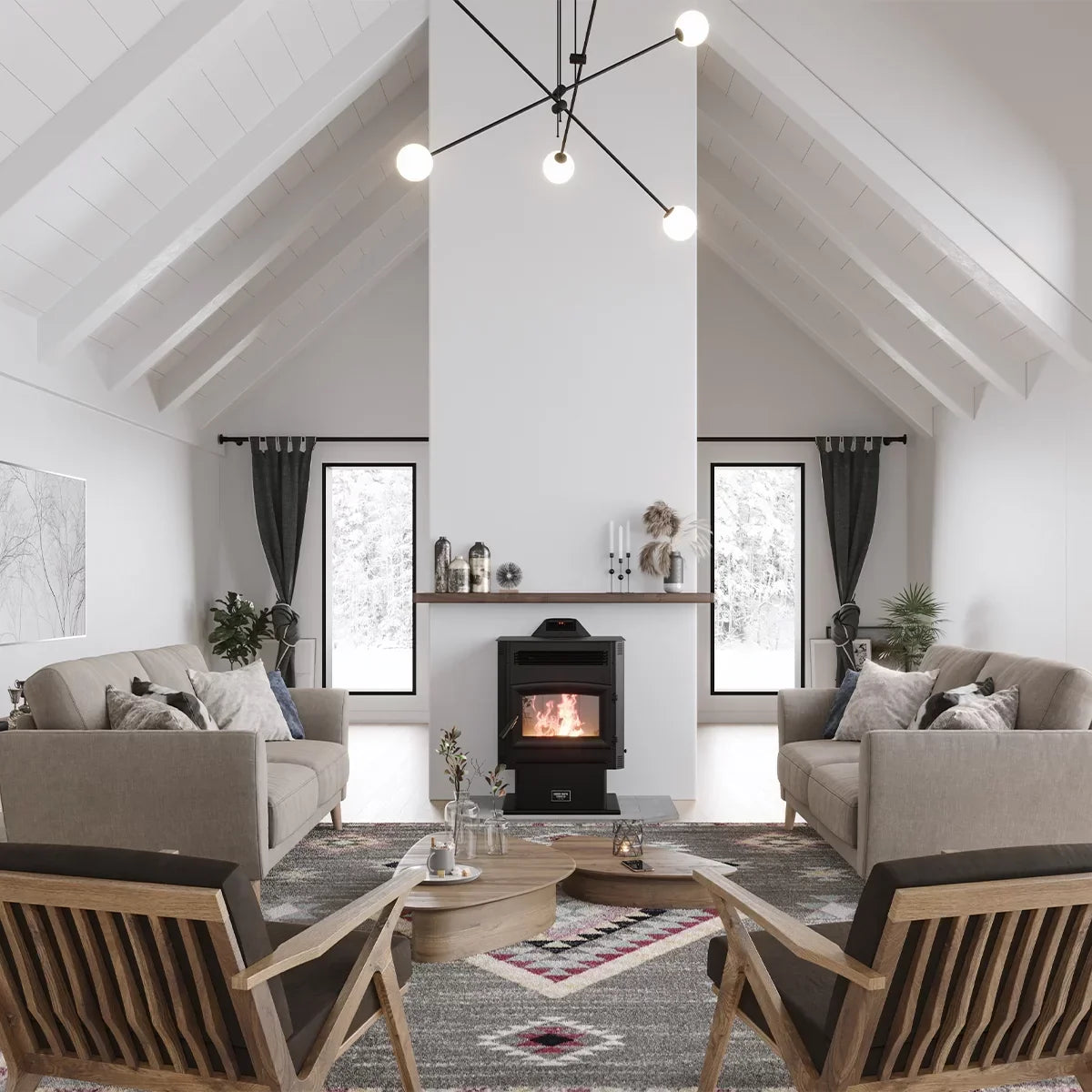 US5517-W Pellet Stove 2,200 sq. ft. 90 lb Hopper with WiFi Connect New