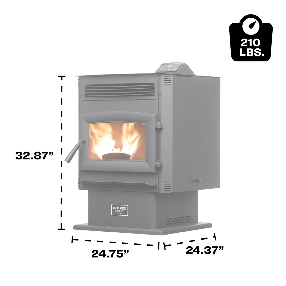 US5517-W Pellet Stove 2,200 sq. ft. 90 lb Hopper with WiFi Connect New