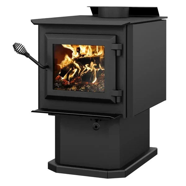 HES140 Wood Stove on Pedestal 1.4 Cubic Foot 45,000 BTU 1,200 Sq. Ft New
