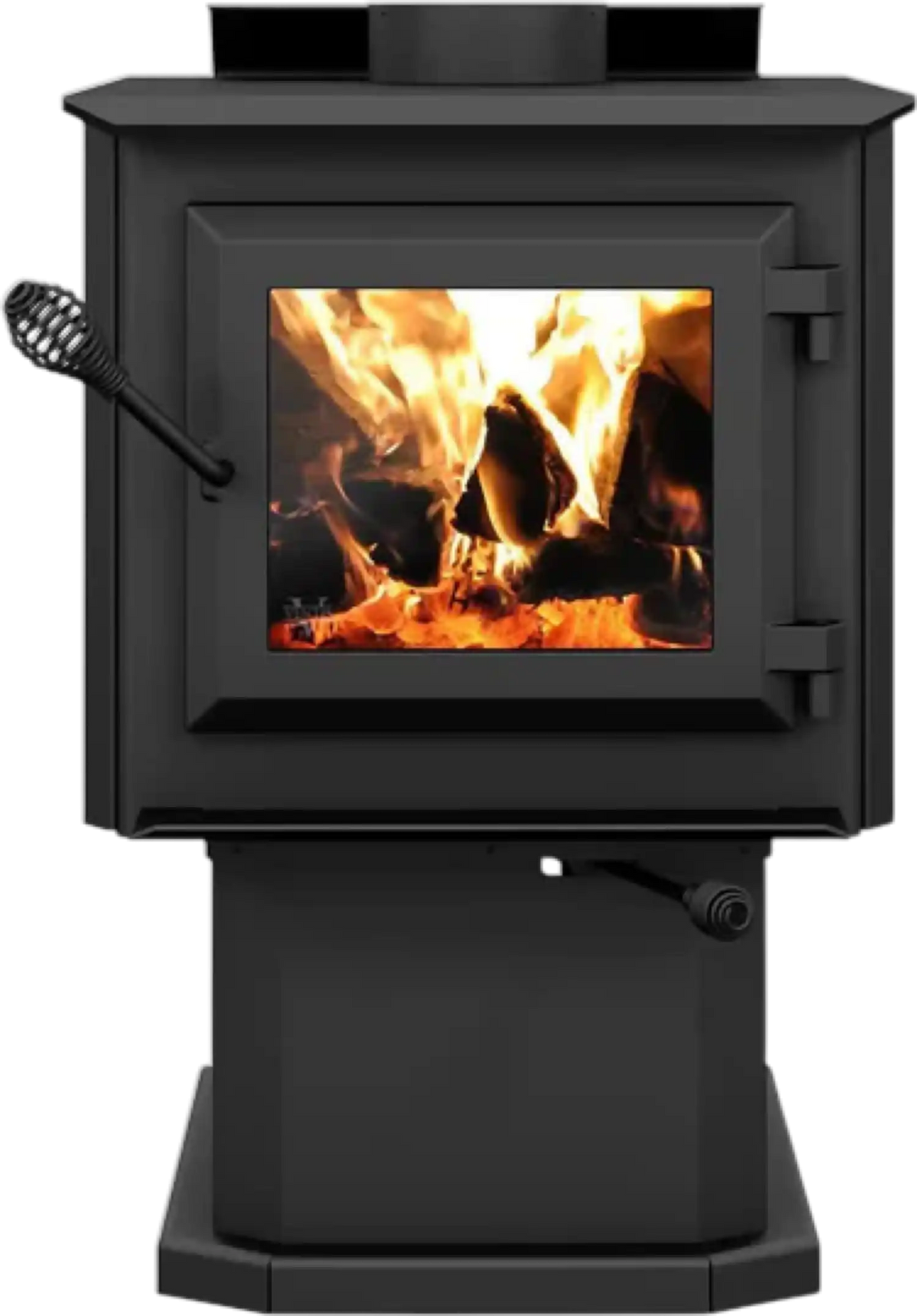 HES140 Wood Stove on Pedestal 1.4 Cubic Foot 45,000 BTU 1,200 Sq. Ft New