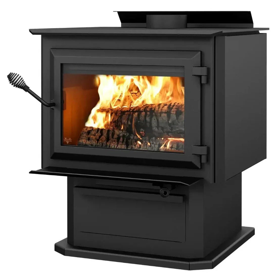 HES350 Wood Stove on Pedestal 3.5 Cubic Foot 110,000 BTU 2,700 Sq. Ft New