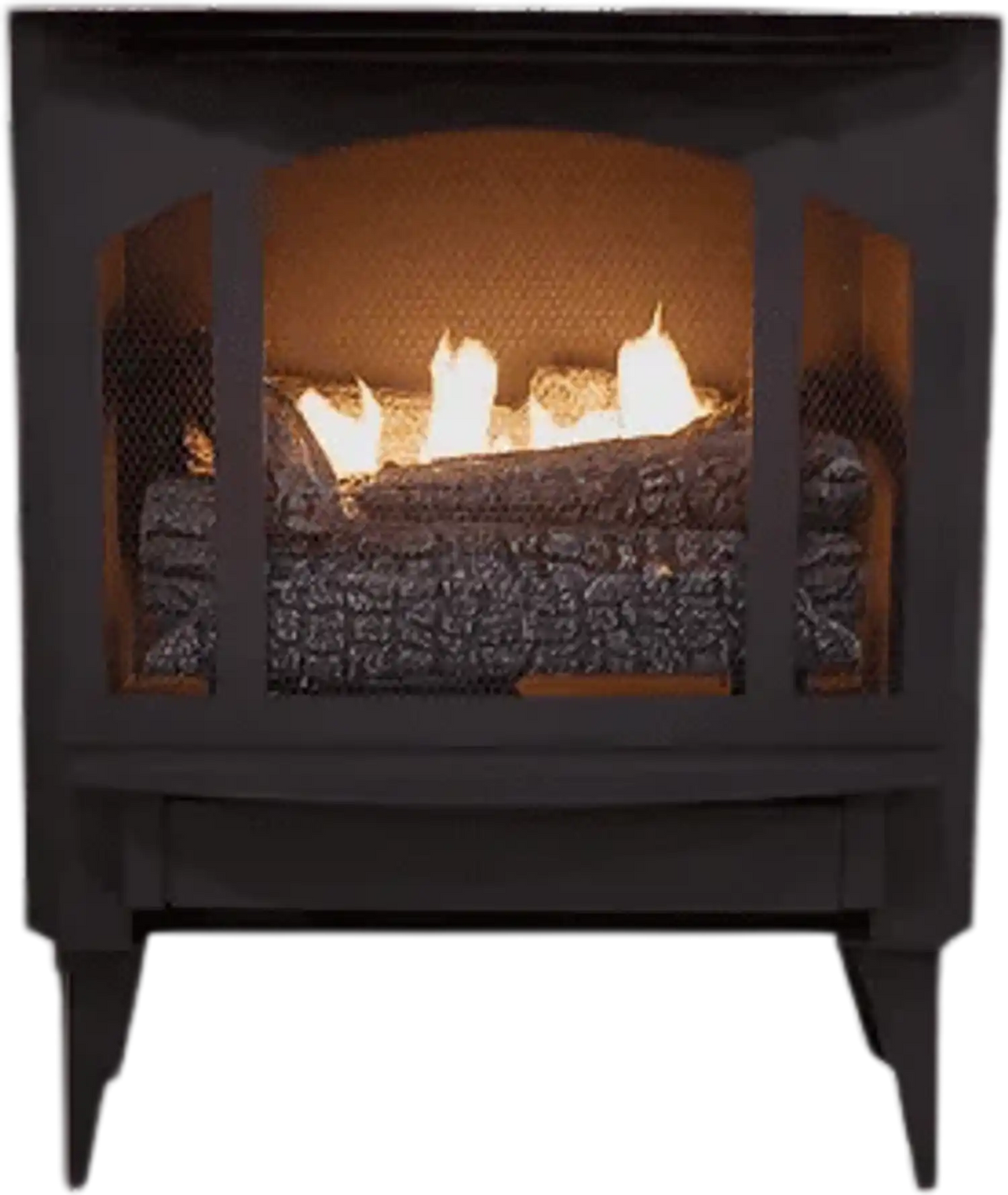 Model T-33 Gas Stove 32,000 BTU Vent Free with Blower and Legs New