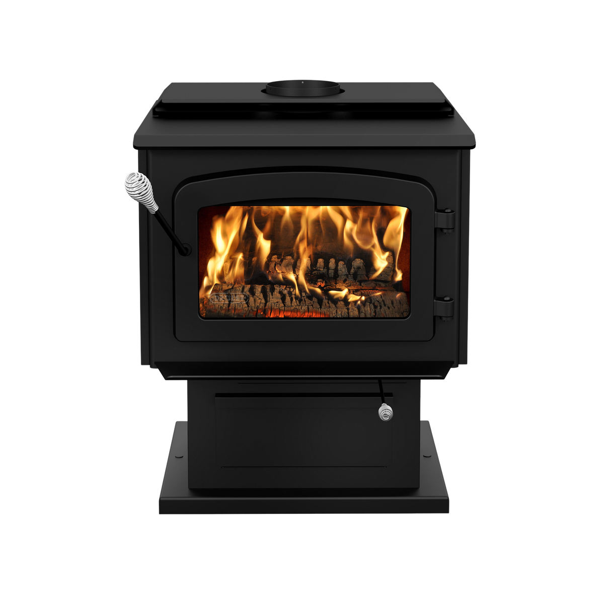 Escape 1800 EPA Certified 2,100 Sq. Ft. Wood Stove On Pedestal With Black Door New