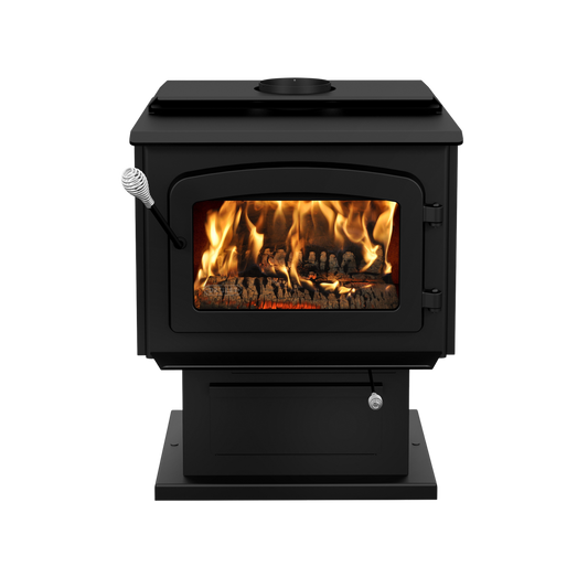 Escape 1800 EPA Certified 2,100 Sq. Ft. Wood Stove On Pedestal With Black Door New