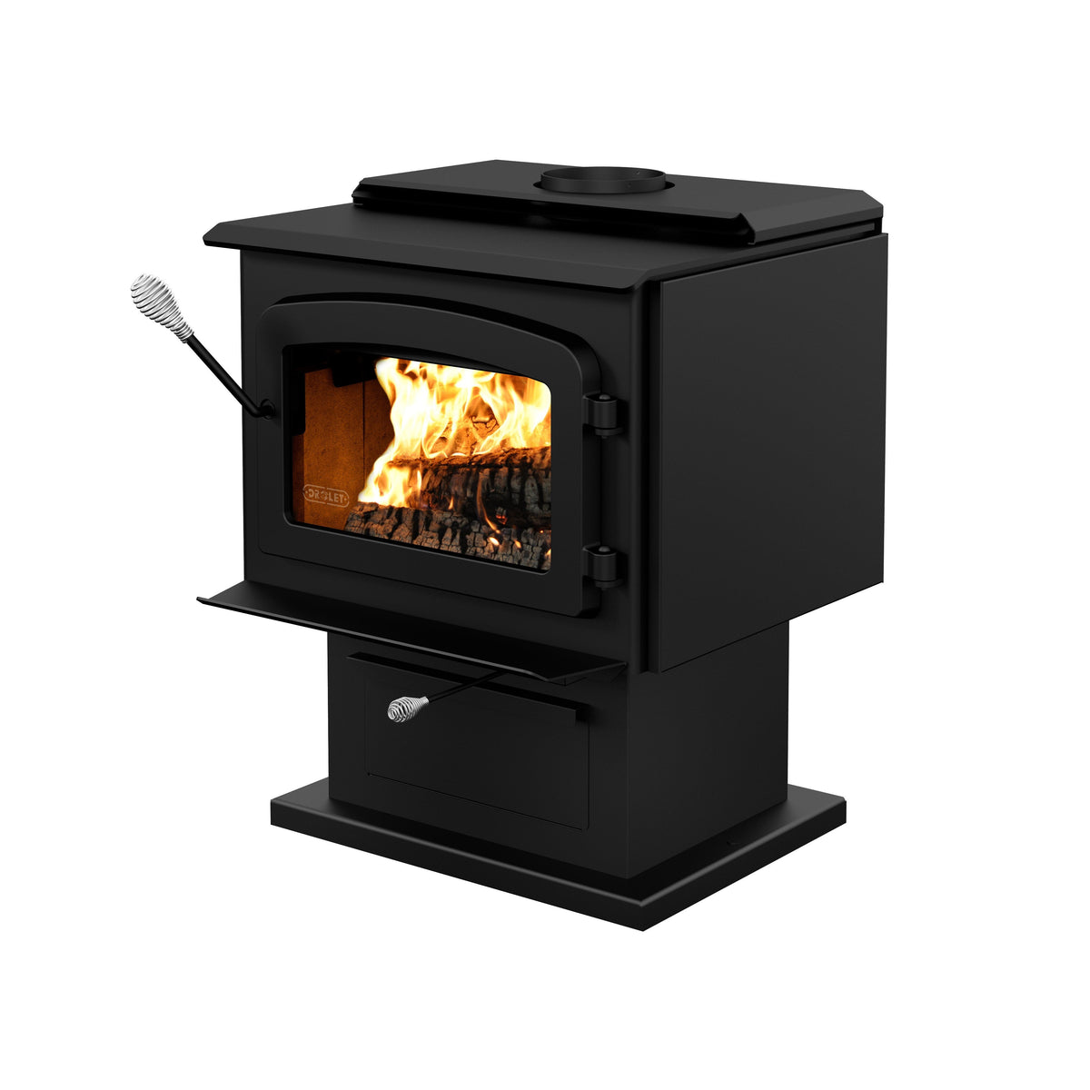 Escape 1800 EPA Certified 2,100 Sq. Ft. Wood Stove On Pedestal With Black Door New