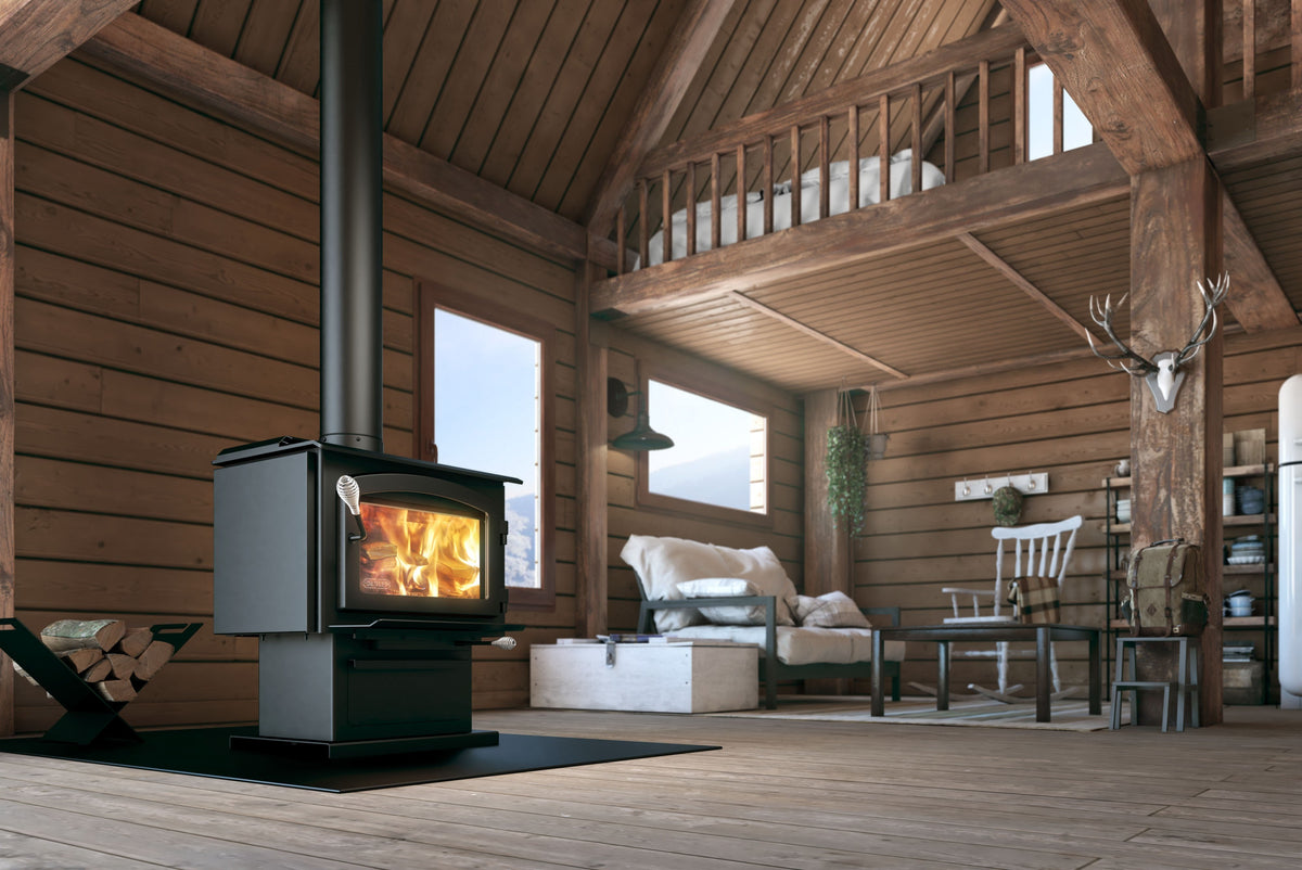 Escape 1500 1,800 Sq. Ft. Wood Stove On Pedestal New