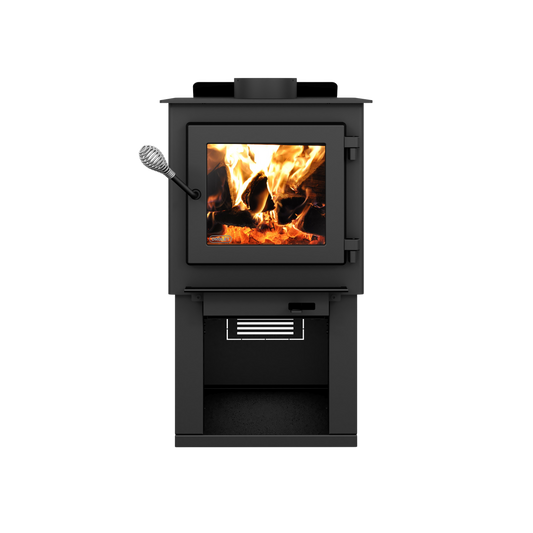 Deco Nano 1,200 Sq. Ft. Wood Stove On Pedestal with Log Storage New