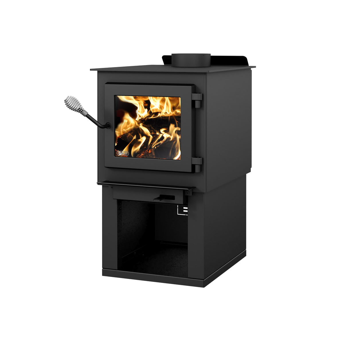 Deco Nano 1,200 Sq. Ft. Wood Stove On Pedestal with Log Storage New