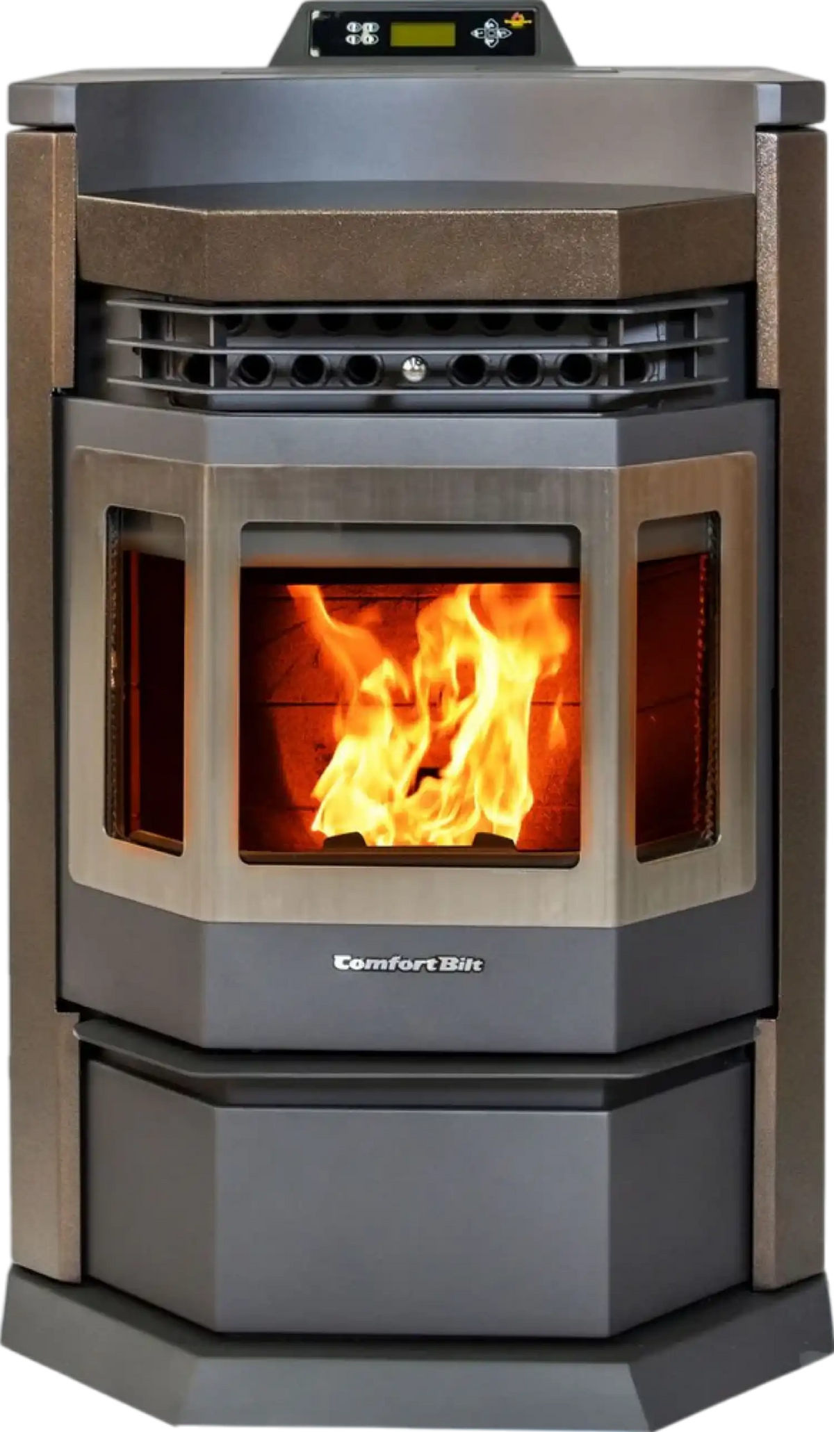HP22N-SS 2,800 sq. ft. EPA Certified Pellet Stove with Auto Ignition 80 lb Hopper Capacity Brown New