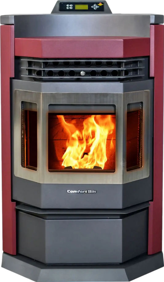 HP22N-SS 2,800 sq. ft. EPA Certified Pellet Stove with Auto Ignition 80 lb Hopper Capacity Burgundy New