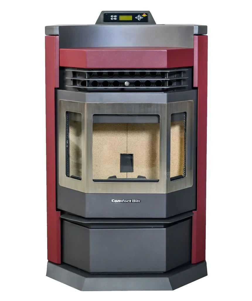 HP22N-SS 2,800 sq. ft. EPA Certified Pellet Stove with Auto Ignition 80 lb Hopper Capacity Burgundy New