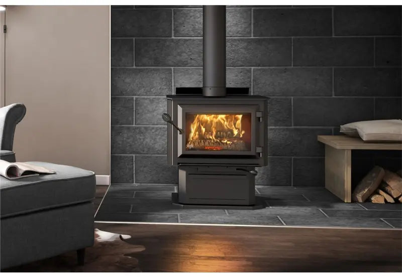 HES170 Wood Stove Single Door 1.9 Cubic Foot 65,000 BTU 1,800 Sq. Ft New